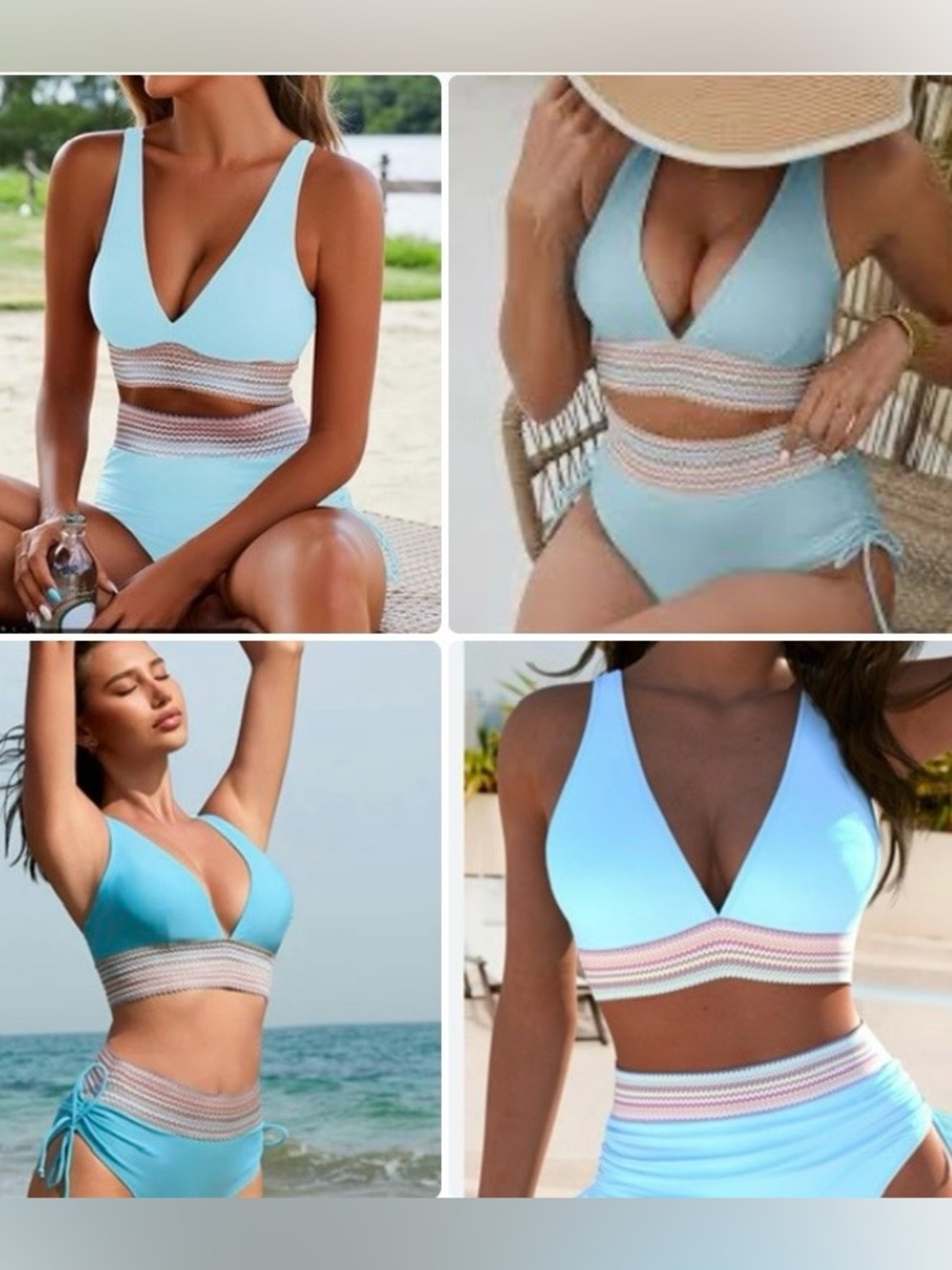 NWOT high-waisted, two-piece bikini set XL